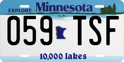 MN license plate 059TSF