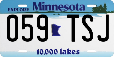 MN license plate 059TSJ