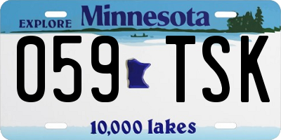 MN license plate 059TSK