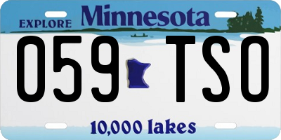 MN license plate 059TSO