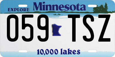MN license plate 059TSZ
