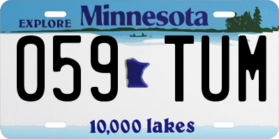 MN license plate 059TUM