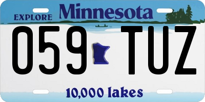 MN license plate 059TUZ