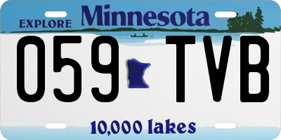MN license plate 059TVB