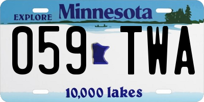 MN license plate 059TWA
