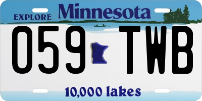 MN license plate 059TWB