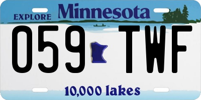 MN license plate 059TWF