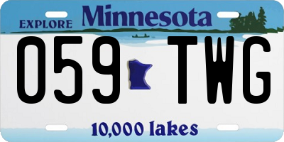 MN license plate 059TWG
