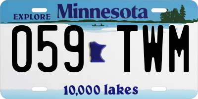 MN license plate 059TWM