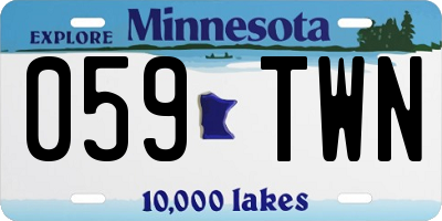 MN license plate 059TWN