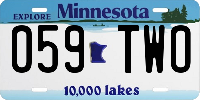 MN license plate 059TWO