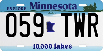 MN license plate 059TWR