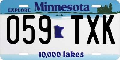 MN license plate 059TXK