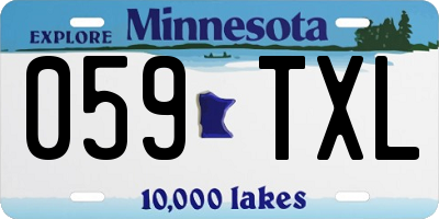 MN license plate 059TXL