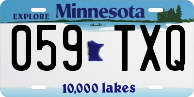 MN license plate 059TXQ