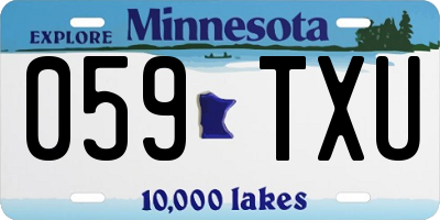 MN license plate 059TXU