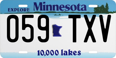 MN license plate 059TXV