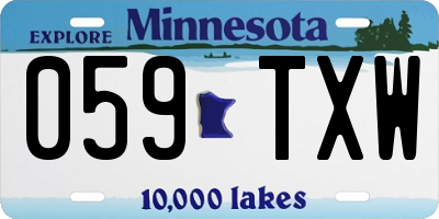 MN license plate 059TXW
