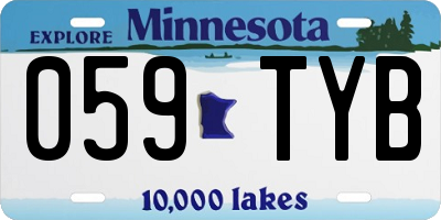 MN license plate 059TYB