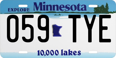 MN license plate 059TYE