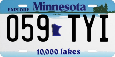 MN license plate 059TYI
