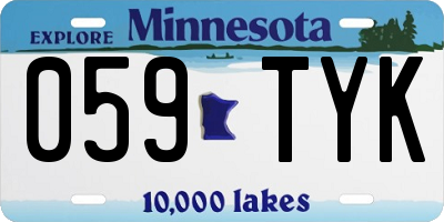MN license plate 059TYK
