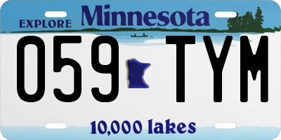 MN license plate 059TYM
