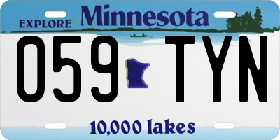 MN license plate 059TYN
