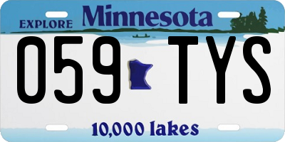 MN license plate 059TYS