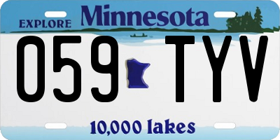 MN license plate 059TYV