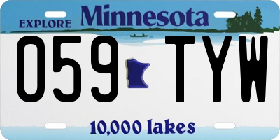 MN license plate 059TYW