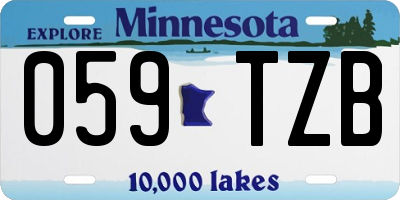 MN license plate 059TZB