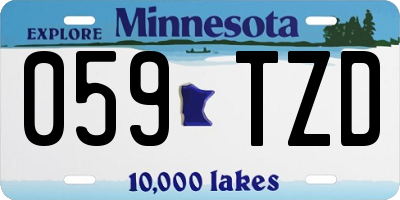 MN license plate 059TZD