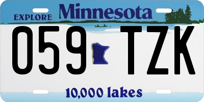 MN license plate 059TZK
