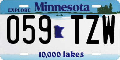 MN license plate 059TZW