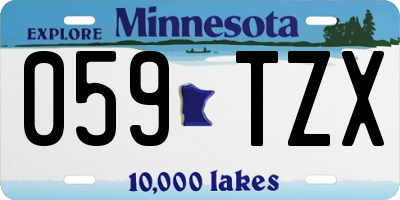 MN license plate 059TZX