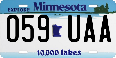 MN license plate 059UAA