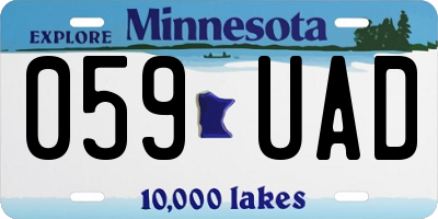 MN license plate 059UAD