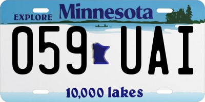 MN license plate 059UAI