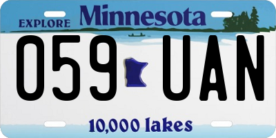MN license plate 059UAN
