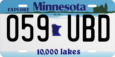 MN license plate 059UBD