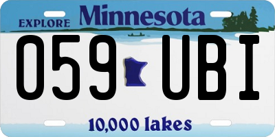 MN license plate 059UBI
