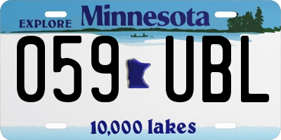 MN license plate 059UBL