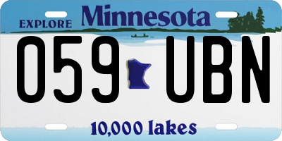 MN license plate 059UBN
