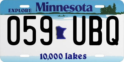 MN license plate 059UBQ