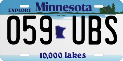 MN license plate 059UBS