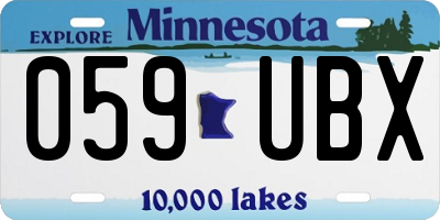 MN license plate 059UBX