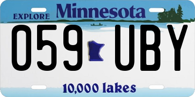 MN license plate 059UBY