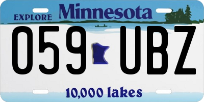 MN license plate 059UBZ