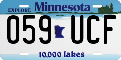 MN license plate 059UCF